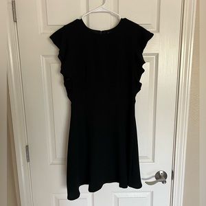 Black ruffle sleeve dress